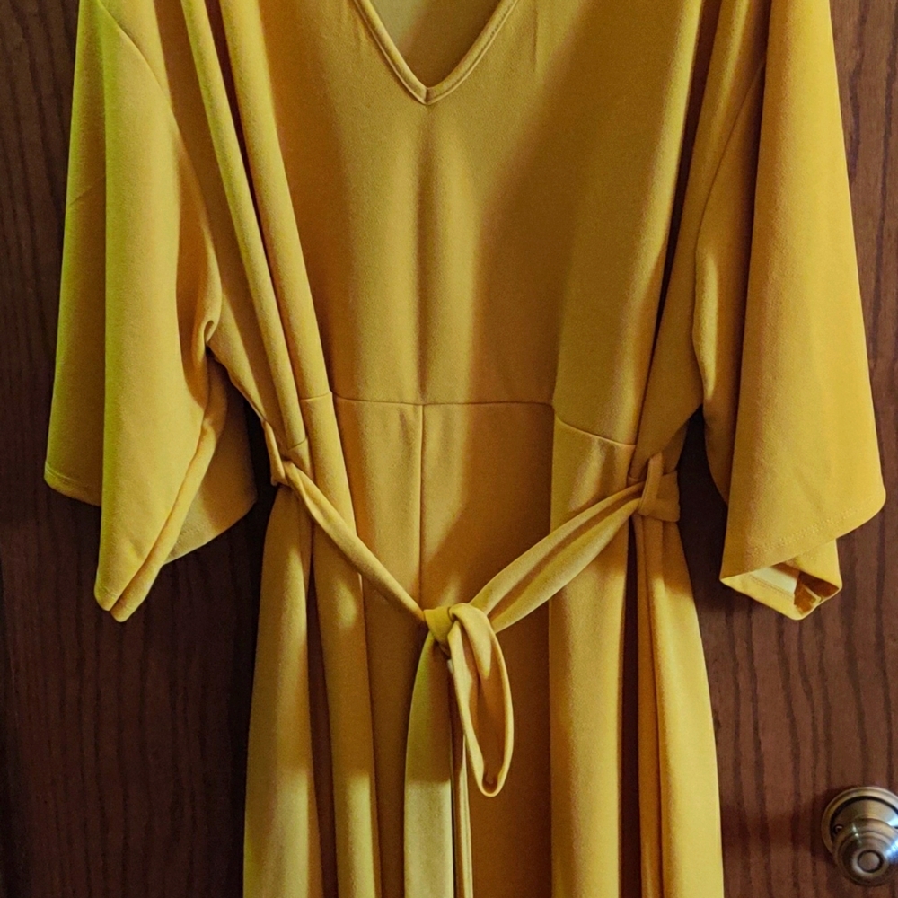 Eloquii Golden Midi Dress - 3x Plus